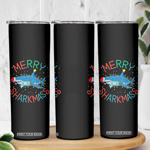 Christmas Shark Skinny Tumbler Funny Merry Sharkmas Xmas Gift TS12 Print Your Wear