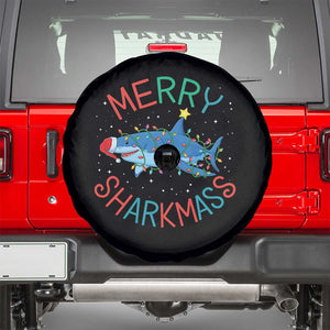 Christmas Shark Spare Tire Cover Funny Merry Sharkmas Xmas Gift TS12 Black Print Your Wear