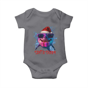 Funny Christmas Santa Shark Xmas Gift Baby Onesie TS12 Charcoal Print Your Wear