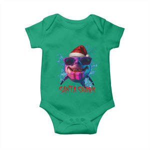 Funny Christmas Santa Shark Xmas Gift Baby Onesie TS12 Irish Green Print Your Wear