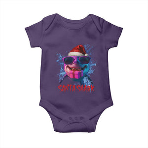 Funny Christmas Santa Shark Xmas Gift Baby Onesie TS12 Purple Print Your Wear