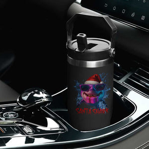 Funny Christmas Santa Shark Xmas Gift Flip Straw Tumbler TS12 Print Your Wear