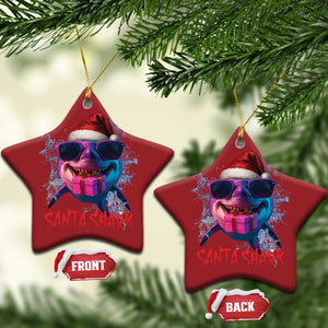 Funny Christmas Santa Shark Xmas Gift Christmas Ornament TS12 Star Red Print Your Wear