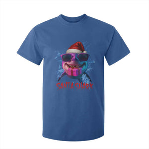 Funny Christmas Santa Shark Xmas Gift T Shirt For Kid TS12 Royal Blue Print Your Wear