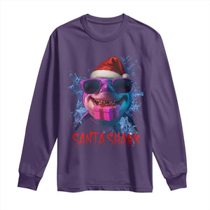 Funny Christmas Santa Shark Xmas Gift Long Sleeve Shirt TS12 Purple Print Your Wear
