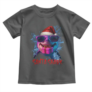 Funny Christmas Santa Shark Xmas Gift Toddler T Shirt TS12 Dark Heather Print Your Wear