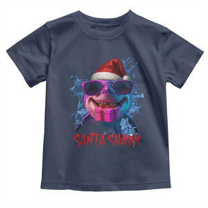 Funny Christmas Santa Shark Xmas Gift Toddler T Shirt TS12 Navy Print Your Wear