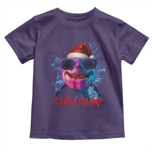 Funny Christmas Santa Shark Xmas Gift Toddler T Shirt TS12 Purple Print Your Wear