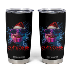 Funny Christmas Santa Shark Xmas Gift Tumbler Cup TS12 Black Print Your Wear