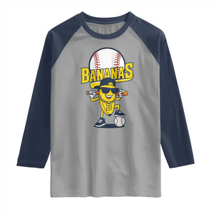 Cool Banana Playing Baseball Raglan Shirt Funny Fruit Sports Gift TS12 Sport Gray Navy Print Your Wear