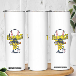 Cool Banana Playing Baseball Skinny Tumbler Funny Fruit Sports Gift TS12 Print Your Wear