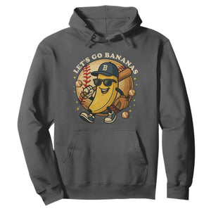 Funny Banana Baseball Hoodie Sports Humor Banana Baseball TS12 Dark Heather Print Your Wear