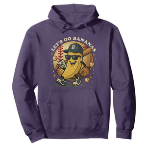 Funny Banana Baseball Hoodie Sports Humor Banana Baseball TS12 Purple Print Your Wear