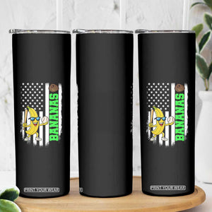 Banana Playing Baseball Lover Skinny Tumbler Retro American Flag TS12 Print Your Wear