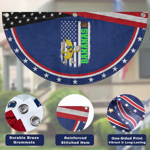 Banana Playing Baseball Lover Patriotic Fan Flag Retro American Flag
