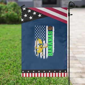 Banana Playing Baseball Lover Garden Flag Retro American Flag TS12 Classic Blue Black Print Your Wear