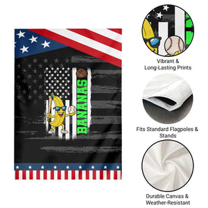 Banana Playing Baseball Lover Garden Flag Retro American Flag TS12 Print Your Wear