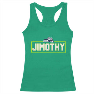 Funny Seattle Jimothy The Raccoon Racerback Tank Top Football Parody Viral Trash Panda Feral Meme