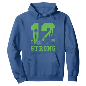 Space Needle Emerald City Skyline Number 12 Typography Hoodie Pacific Northwest Fan Pride