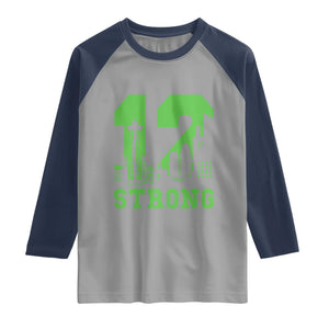 Space Needle Emerald City Skyline Number 12 Typography Raglan Shirt Pacific Northwest Fan Pride