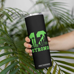 Space Needle Emerald City Skyline Number 12 Typography Skinny Tumbler Pacific Northwest Fan Pride