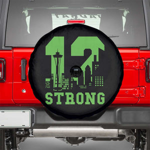 Space Needle Emerald City Skyline Number 12 Typography Spare Tire Cover Pacific Northwest Fan Pride