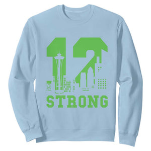 Space Needle Emerald City Skyline Number 12 Typography Sweatshirt Pacific Northwest Fan Pride