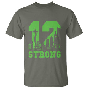 Space Needle Emerald City Skyline Number 12 Typography T Shirt Pacific Northwest Fan Pride