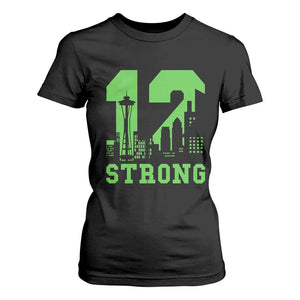 Space Needle Emerald City Skyline Number 12 Typography T Shirt For Women Pacific Northwest Fan Pride