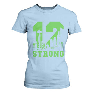 Space Needle Emerald City Skyline Number 12 Typography T Shirt For Women Pacific Northwest Fan Pride