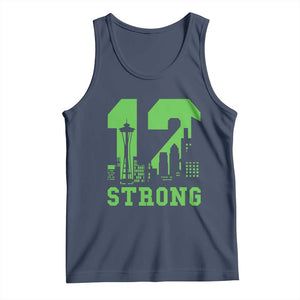 Space Needle Emerald City Skyline Number 12 Typography Tank Top Pacific Northwest Fan Pride