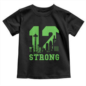 Space Needle Emerald City Skyline Number 12 Typography Toddler T Shirt Pacific Northwest Fan Pride