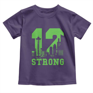 Space Needle Emerald City Skyline Number 12 Typography Toddler T Shirt Pacific Northwest Fan Pride
