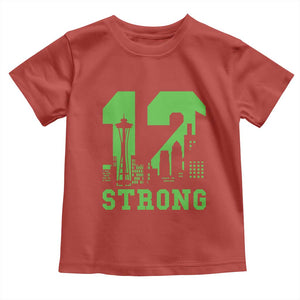 Space Needle Emerald City Skyline Number 12 Typography Toddler T Shirt Pacific Northwest Fan Pride