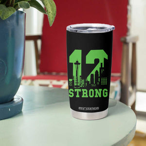Space Needle Emerald City Skyline Number 12 Typography Tumbler Cup Pacific Northwest Fan Pride