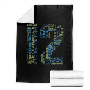 Victory And Strength Number 12 Typography Throw Blanket Gift For Football Lovers