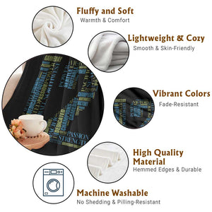 Victory And Strength Number 12 Typography Throw Blanket Gift For Football Lovers