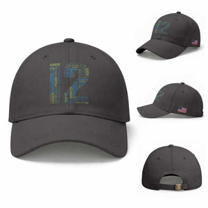 Victory And Strength Number 12 Typography Baseball Cap Gift For Football Lovers