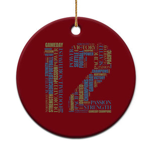 Victory And Strength Number 12 Typography Ceramic Ornament Gift For Football Lovers