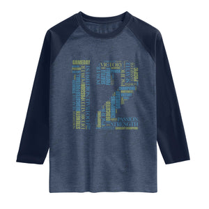 Victory And Strength Number 12 Typography Raglan Shirt Gift For Football Lovers