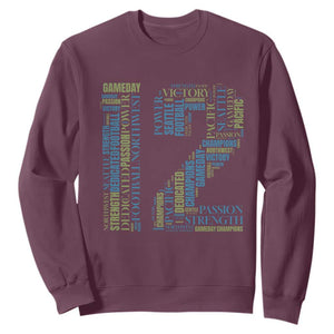 Victory And Strength Number 12 Typography Sweatshirt Gift For Football Lovers