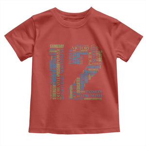 Victory And Strength Number 12 Typography Toddler T Shirt Gift For Football Lovers
