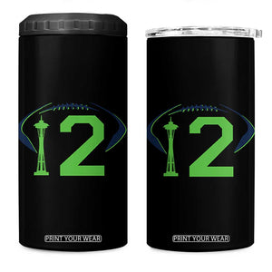 Space Needle Emerald City Number 12 4 in 1 Can Cooler Tumbler Sports Fan Pride