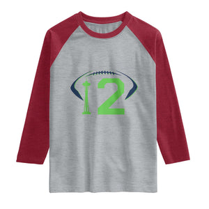 Space Needle Emerald City Number 12 Raglan Shirt Sports Fan Pride