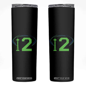 Space Needle Emerald City Number 12 Skinny Tumbler Sports Fan Pride