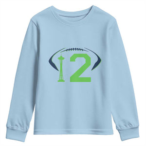 Space Needle Emerald City Number 12 Youth Sweatshirt Sports Fan Pride