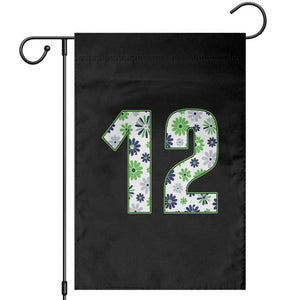 Floral Green Blue Game Day Garden Flag Number 12 Sports Fan