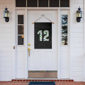 Floral Green Blue Game Day Garden Flag Number 12 Sports Fan