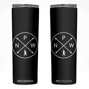 PNW Bigfoot Crossed Arrows Pacific Northwest Pride Skinny Tumbler
