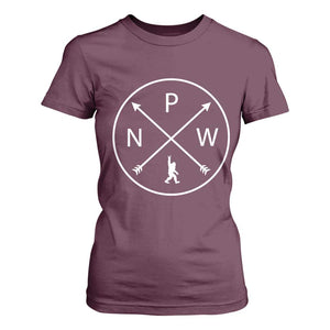 PNW Bigfoot Crossed Arrows Pacific Northwest Pride T Shirt For Women